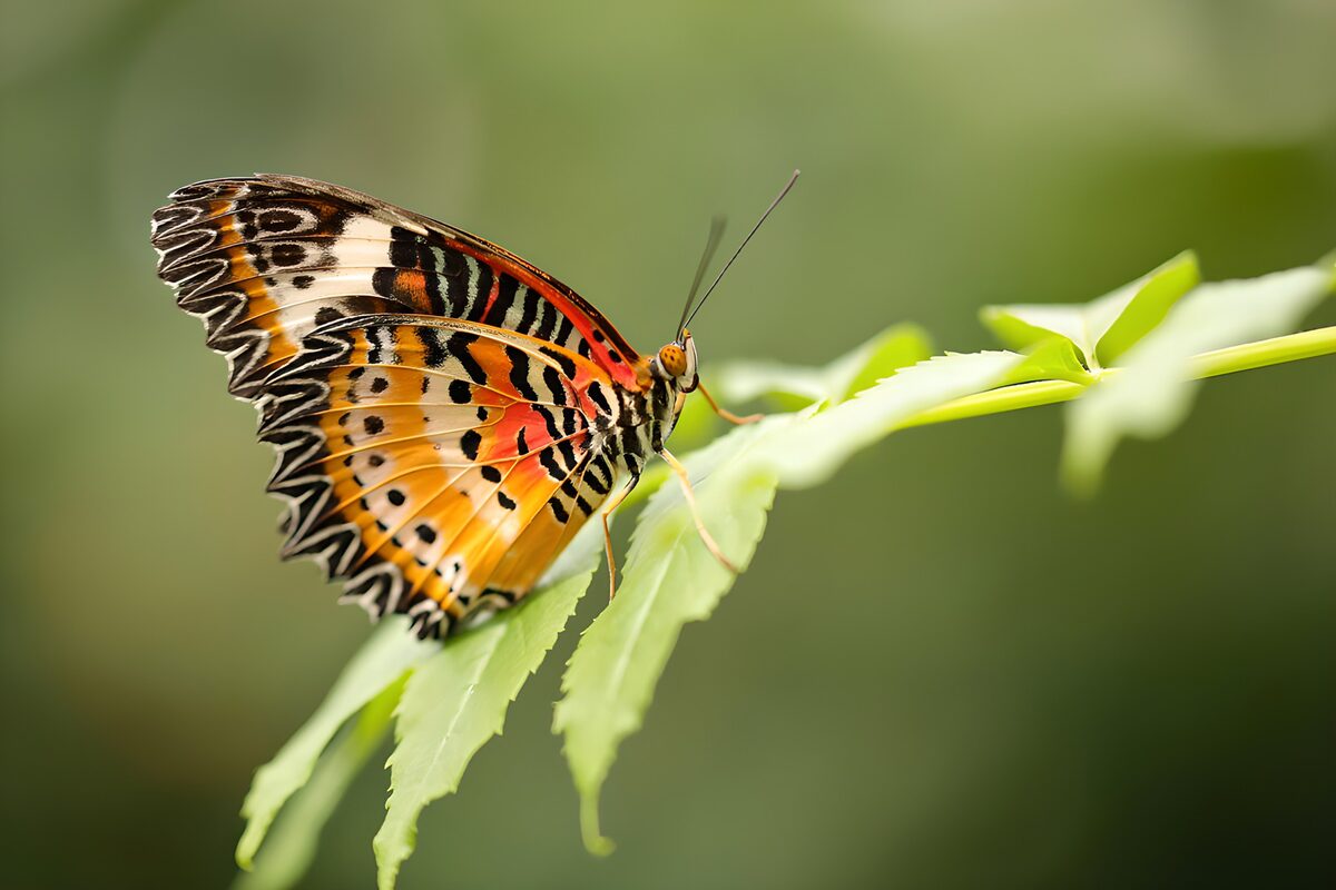 Oranje vleugels in groene stilte