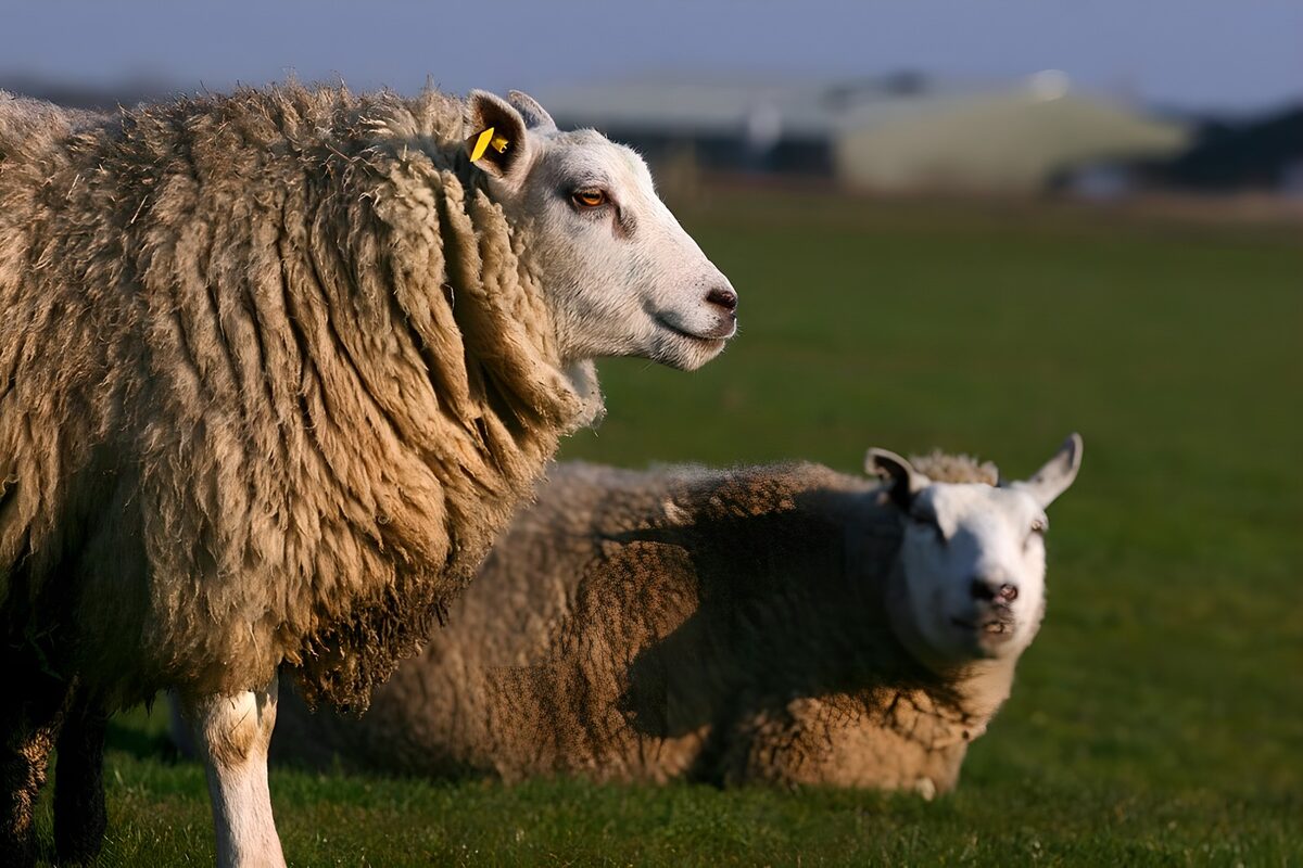 Twee schapen in een groene weide