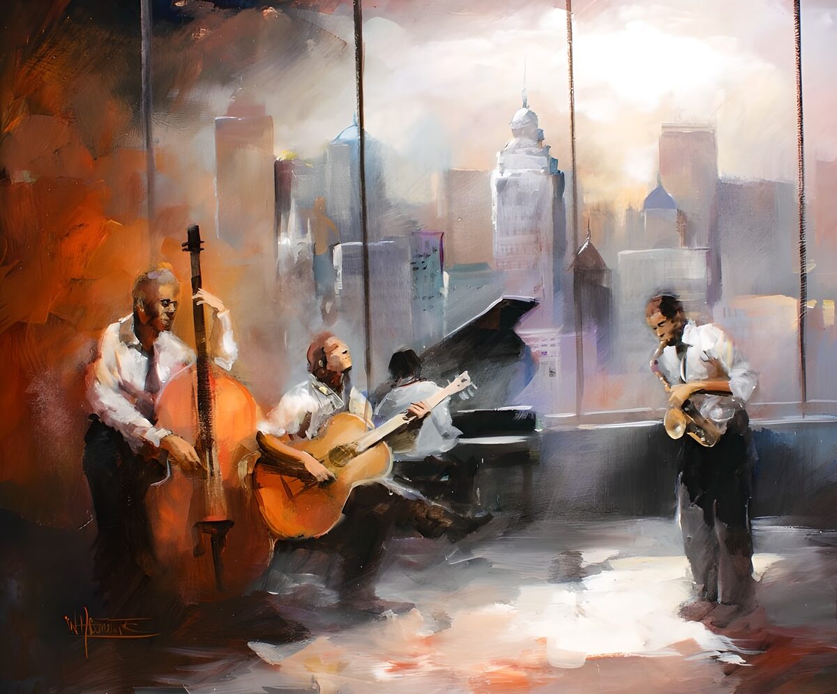 Jazzensemble voor de skyline
