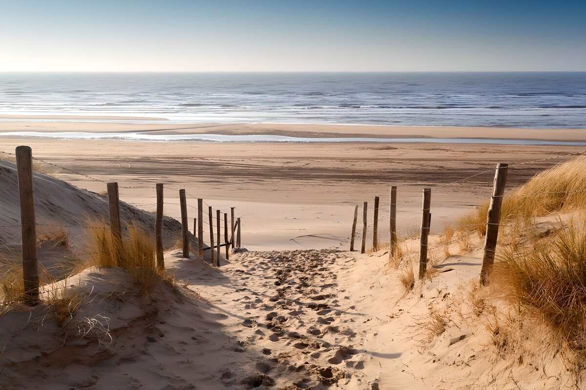 Duinpad naar een stille zee