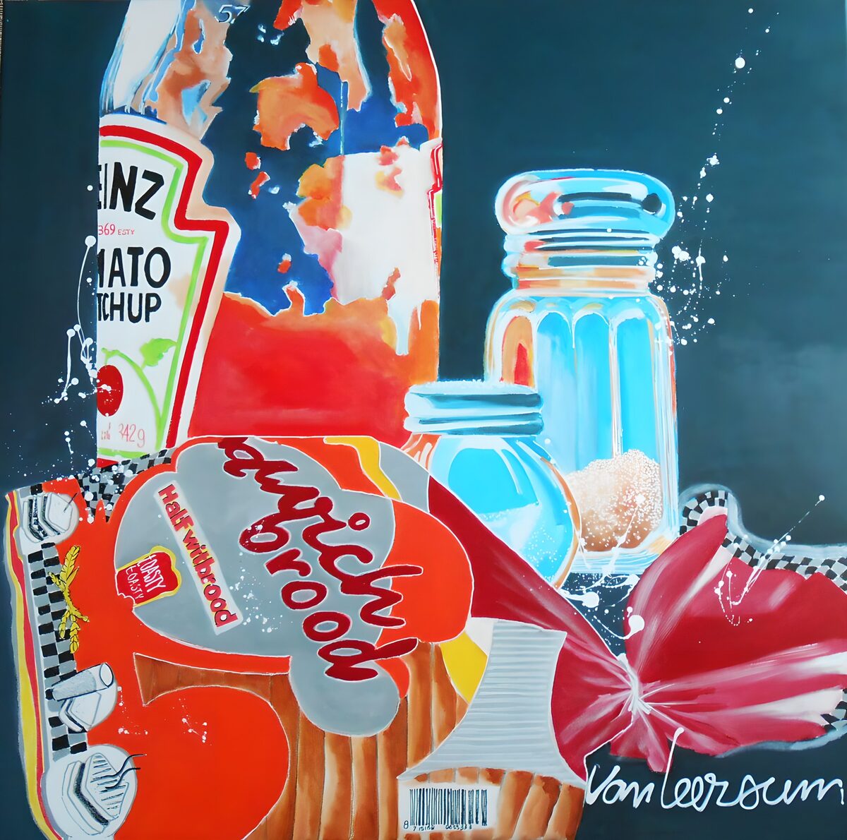 Ketchup en tijgerbrood in volle kleur