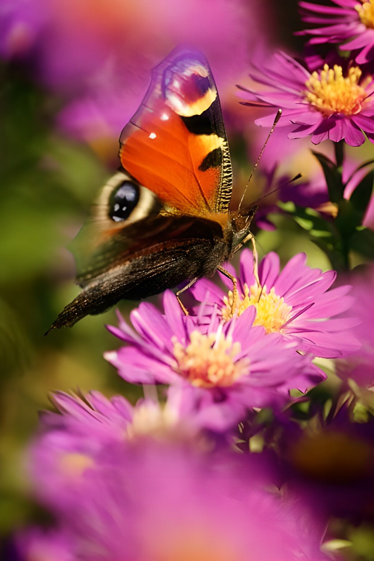 Dagpauwoog aan de bloemenbar