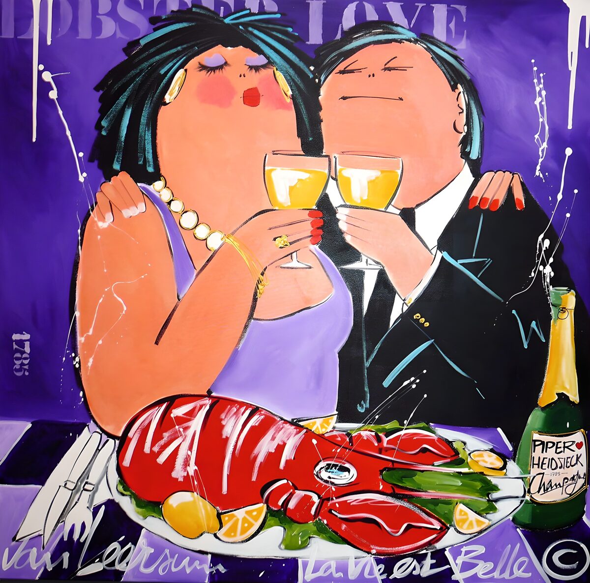 Romantisch diner met kreeft en champagne
