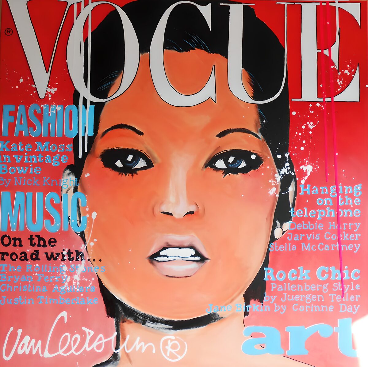 Vogue-portret in rood en blauw
