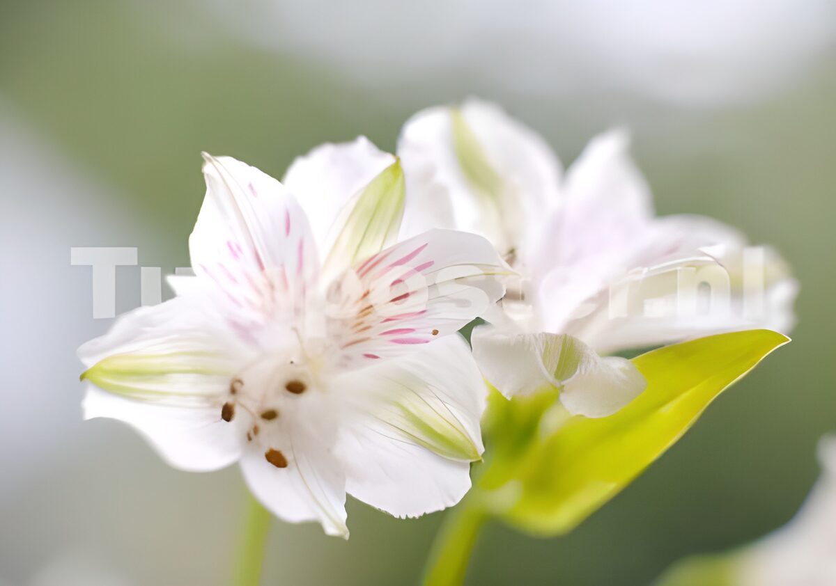 Witte incalelies met roze strepen
