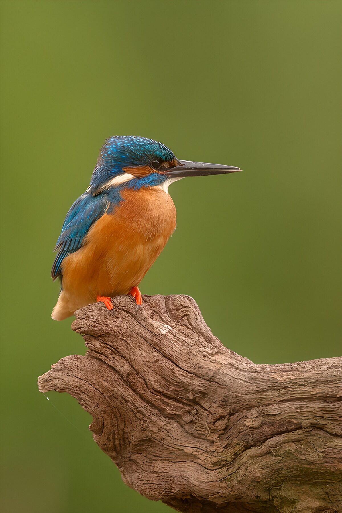IJsvogel op verweerd hout