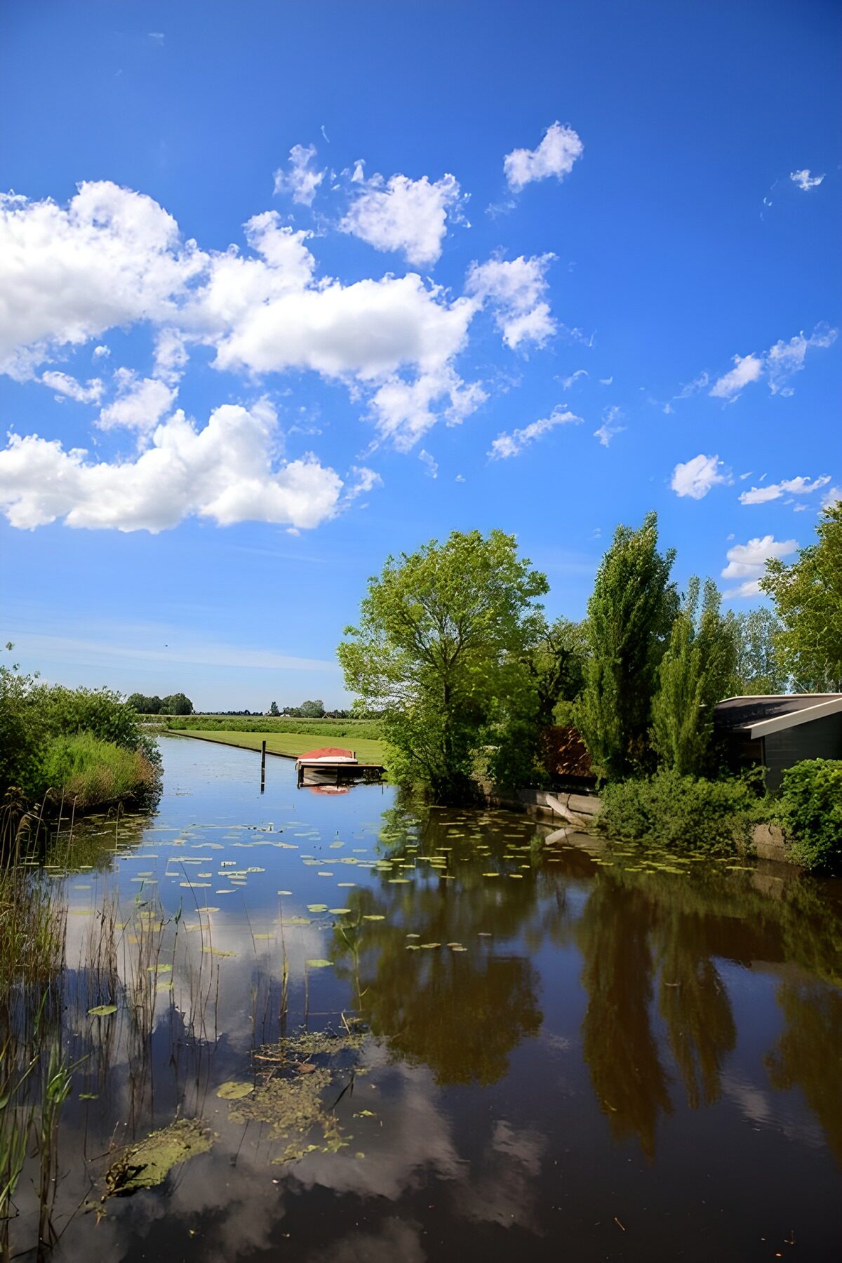 Landelijke vaart onder een blauwe lucht
