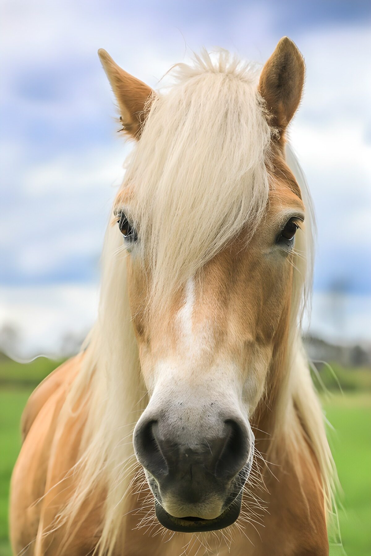 Goudbruin paard met blonde manen